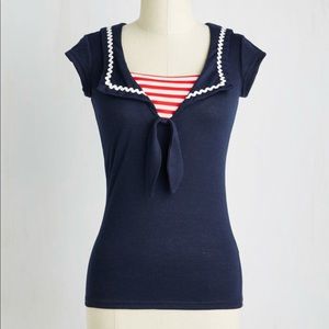 NWOT ModCloth Rockabilly Savvy Sailor top size S